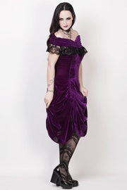 Roberto Burlesque Purple Off Shoulder Dress