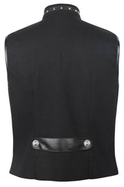 Ellayne Custom Made Gothic Men's Waist Coat in Black Cotton