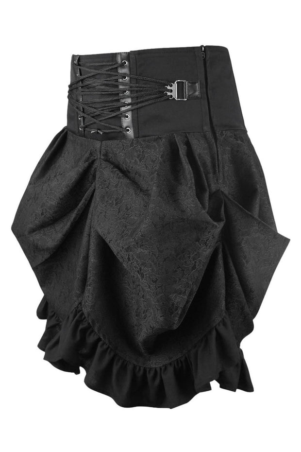 Gytha Gothic Black Brocade Skirt