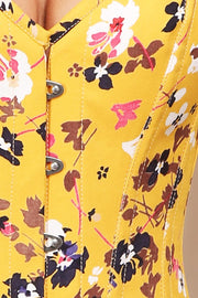 Cadis Floral Print Yellow Summer Corset