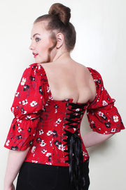Marceline Floral Summer Corset with Attached Sleeve