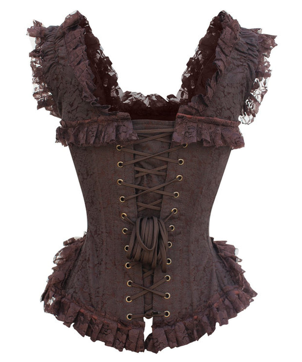 SOLD OUT - Dorsey Brown Brocade Victorian Inspired Corset