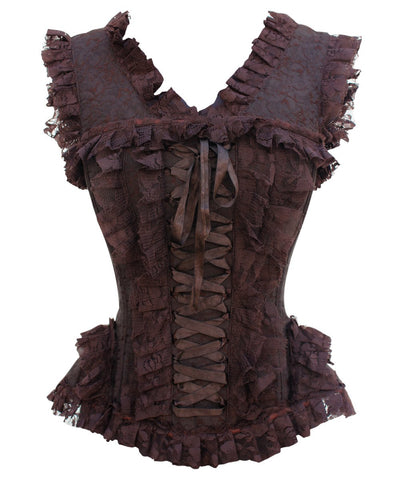 SOLD OUT - Dorsey Brown Brocade Victorian Inspired Corset