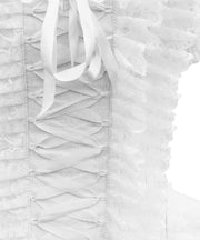 Doe White Brocade Victorian Inspired Overbust Corset