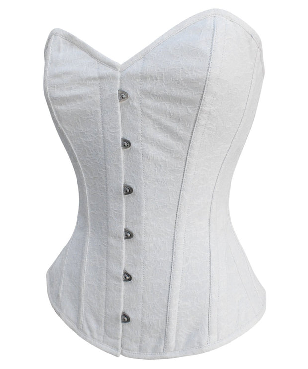 SOLD OUT - Satchel White Brocade Overbust Corset